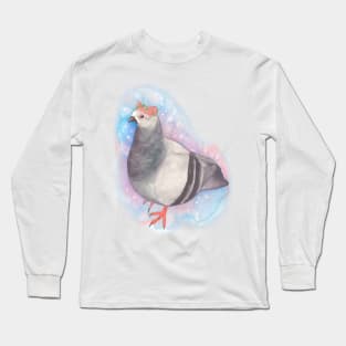 Pastel Flower Crown Pigeon Long Sleeve T-Shirt